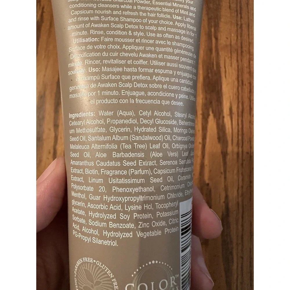 Surface Awaken Scalp Detox 6 oz Hair Treatment Exfoliate Rejuvenate Charcoal